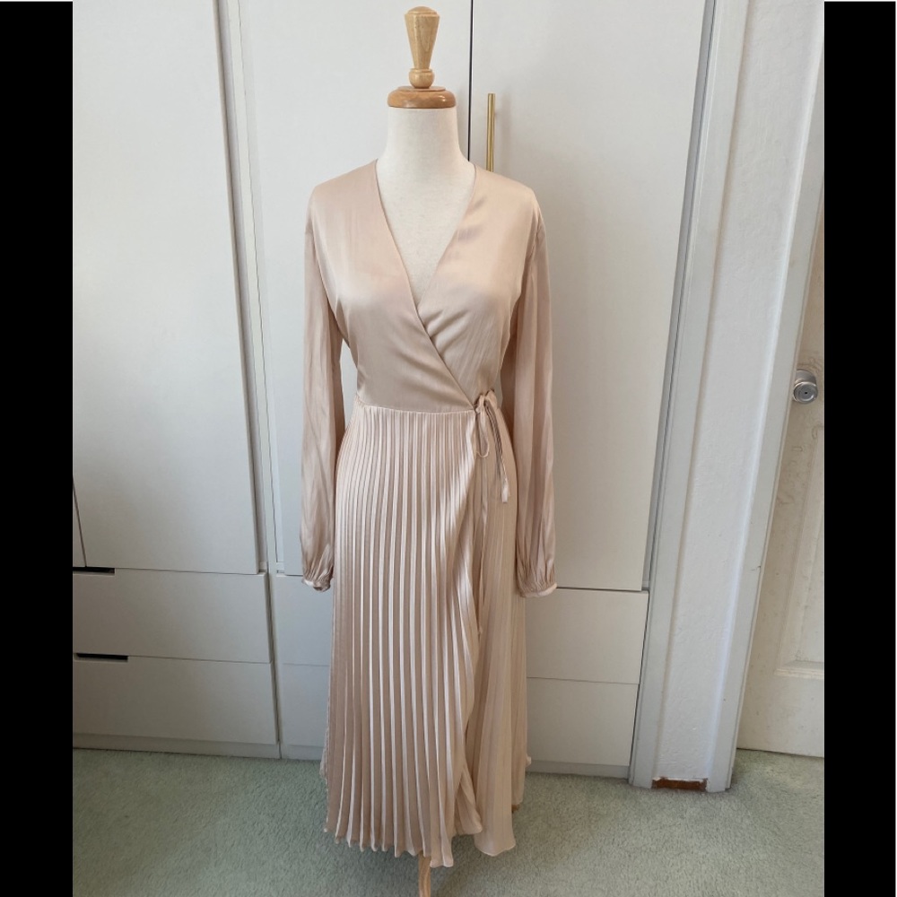 H&M Satin Peated Wrap Dress